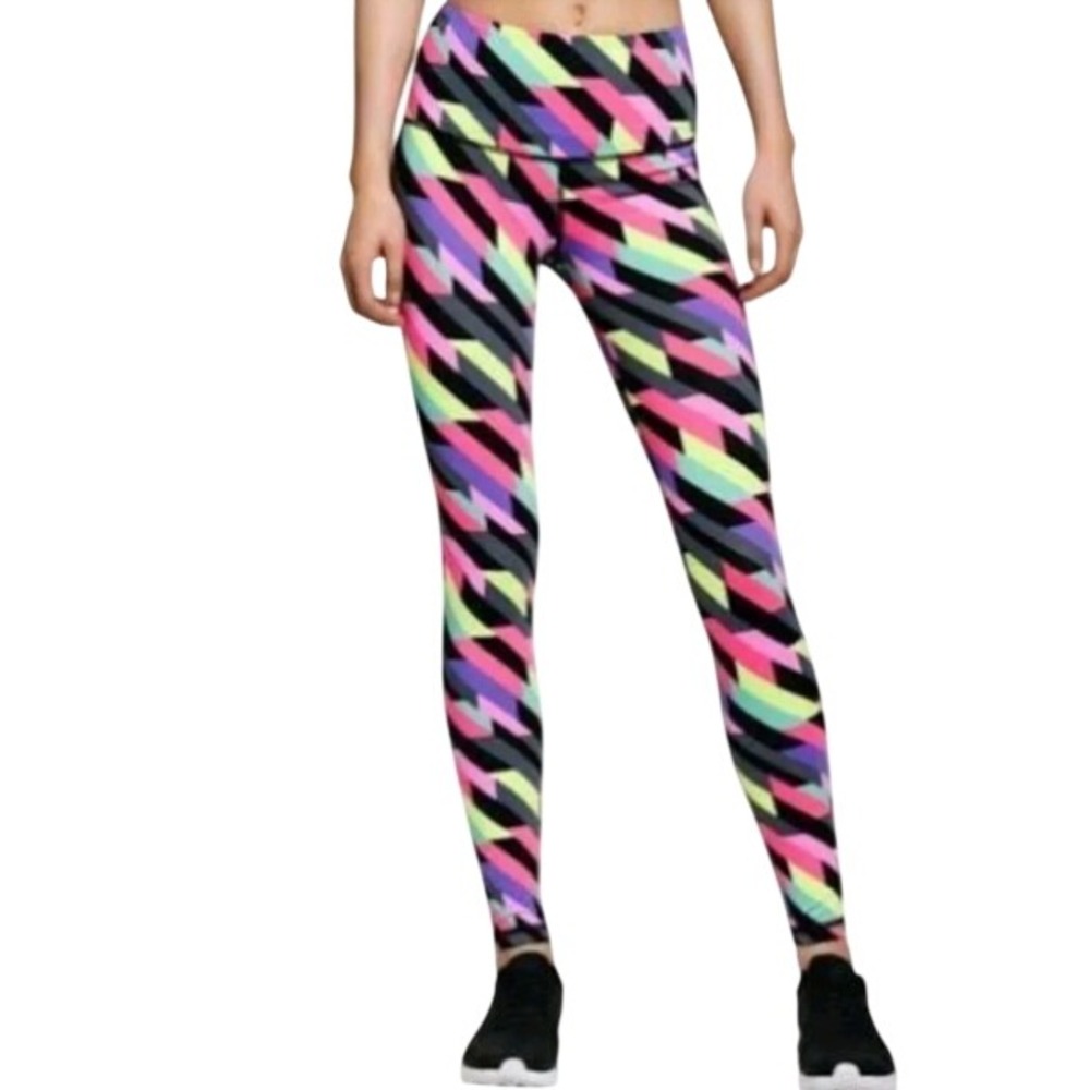 Victoria's Secret VSX Sport Women's Neon Multi‎ Geo Knockout Leggings Size S/P